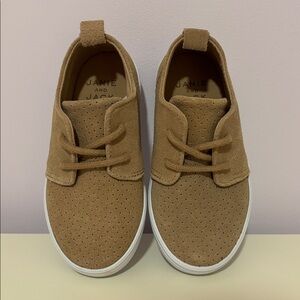 NWOT Janie and Jack Boy Suede Perforated Sneaker Tiger’s Eye Tan Size 8